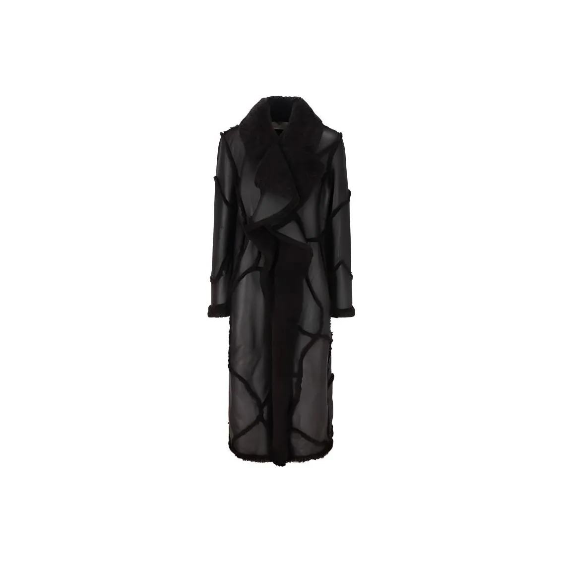 Chloé Collared Patchwork Detailed V Neck Maxi Coat