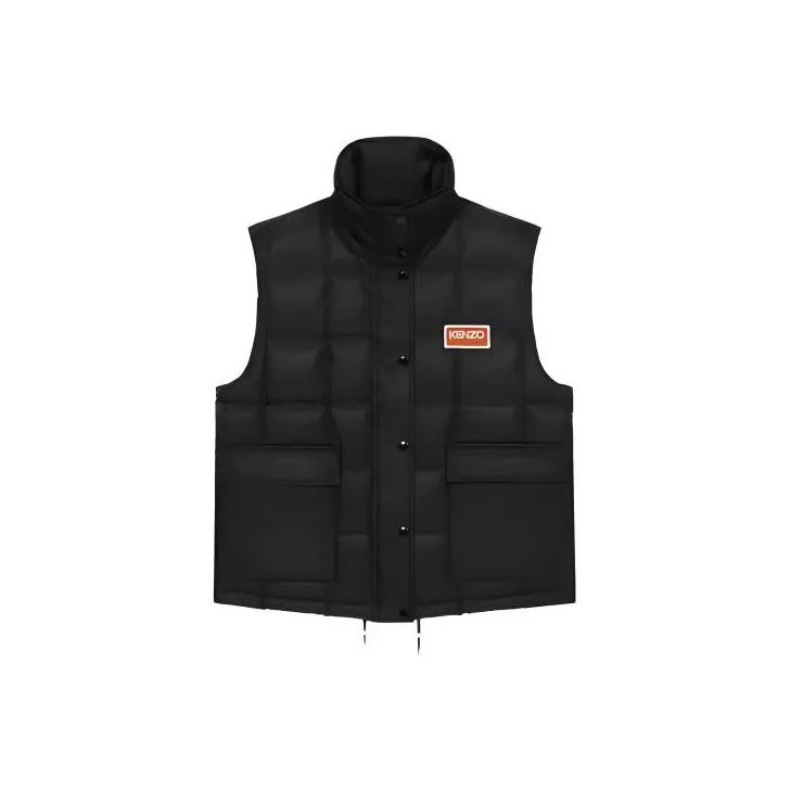 KENZO Logo Patch High Neck Quilted Gilet