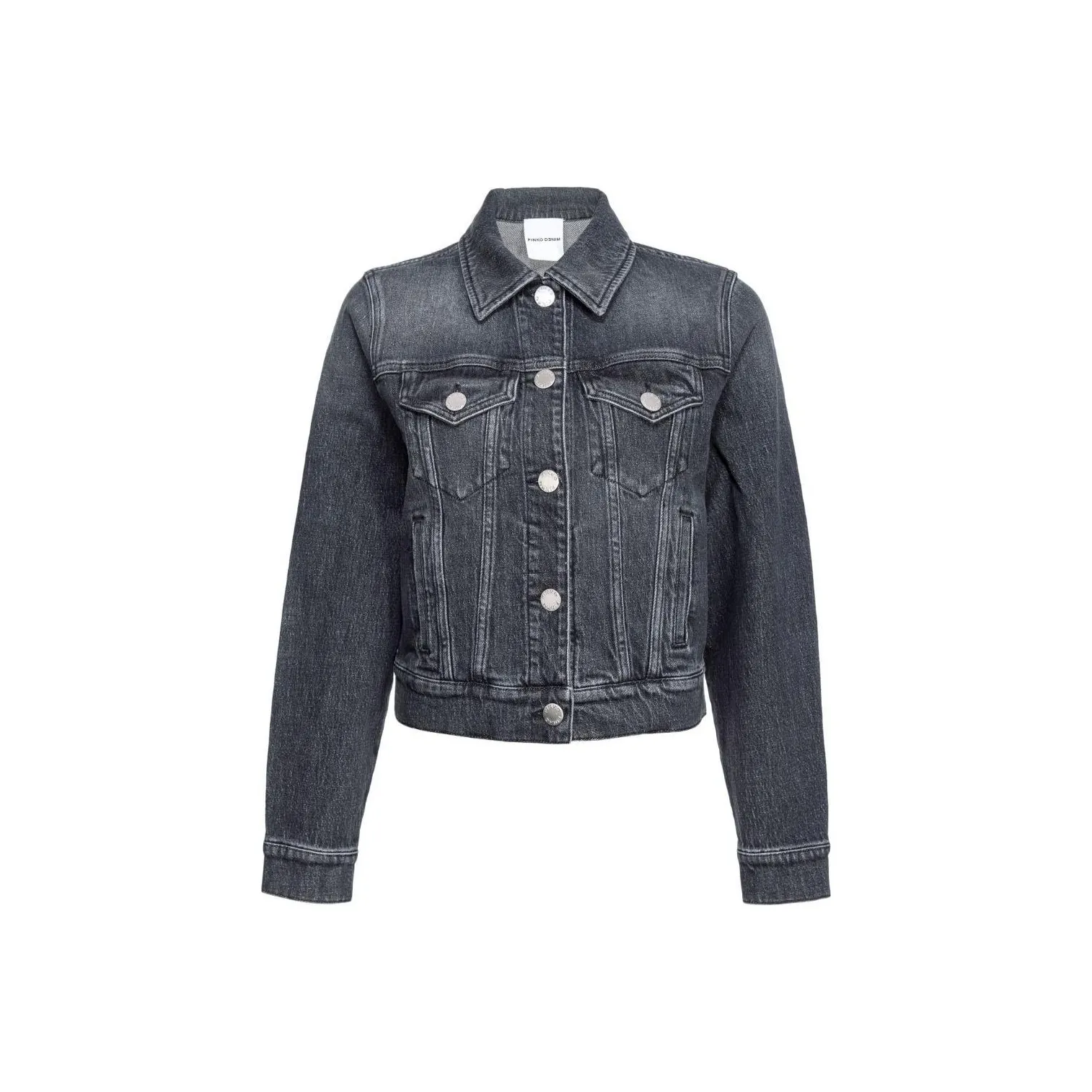 PINKO SS24 Denim Jacket Women's Dark Gray