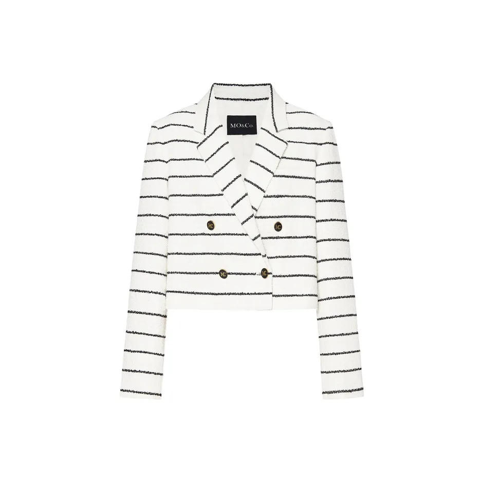 MOCO Business Suit Women's White Black Stripes