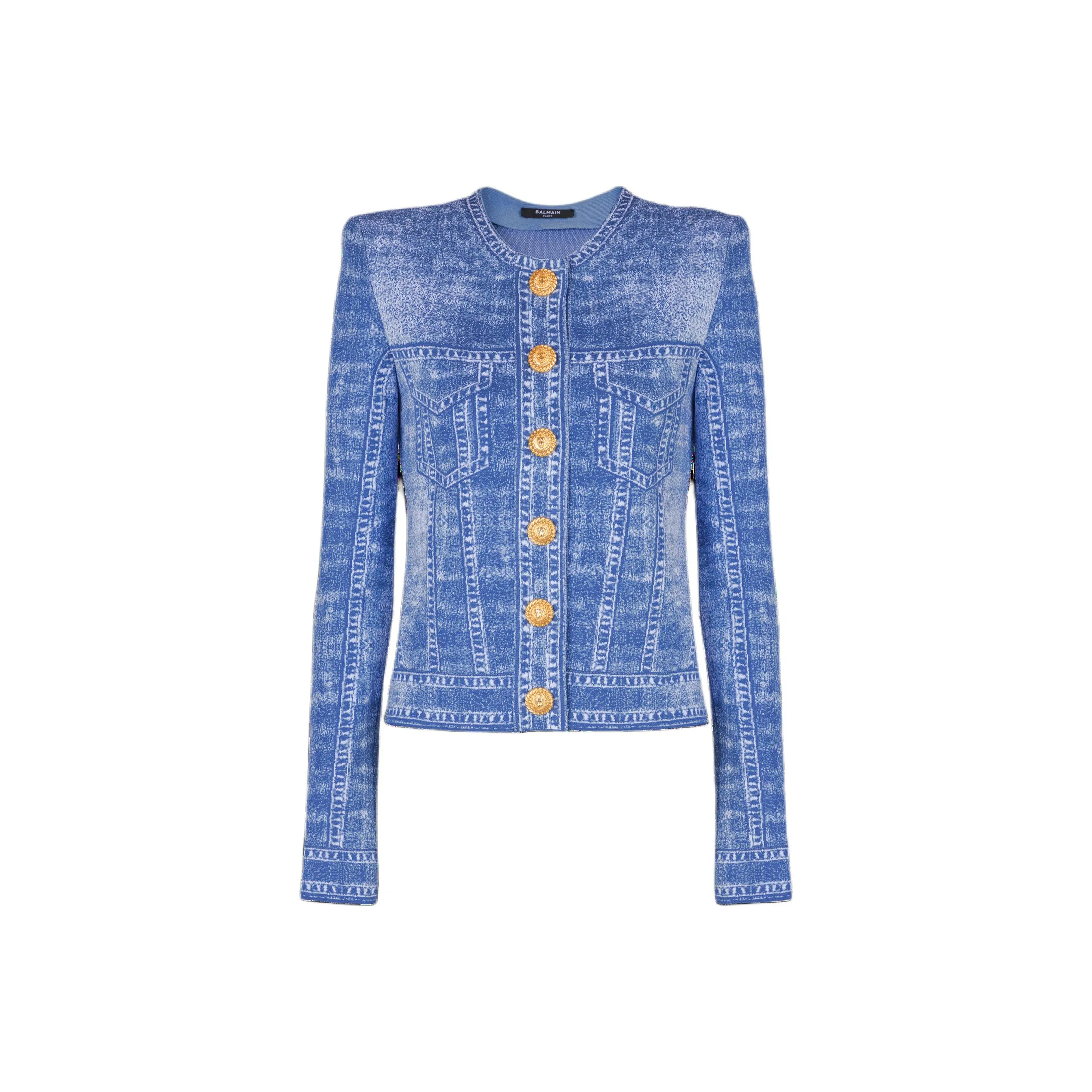 BALMAIN Denim Jackets Women's Blue