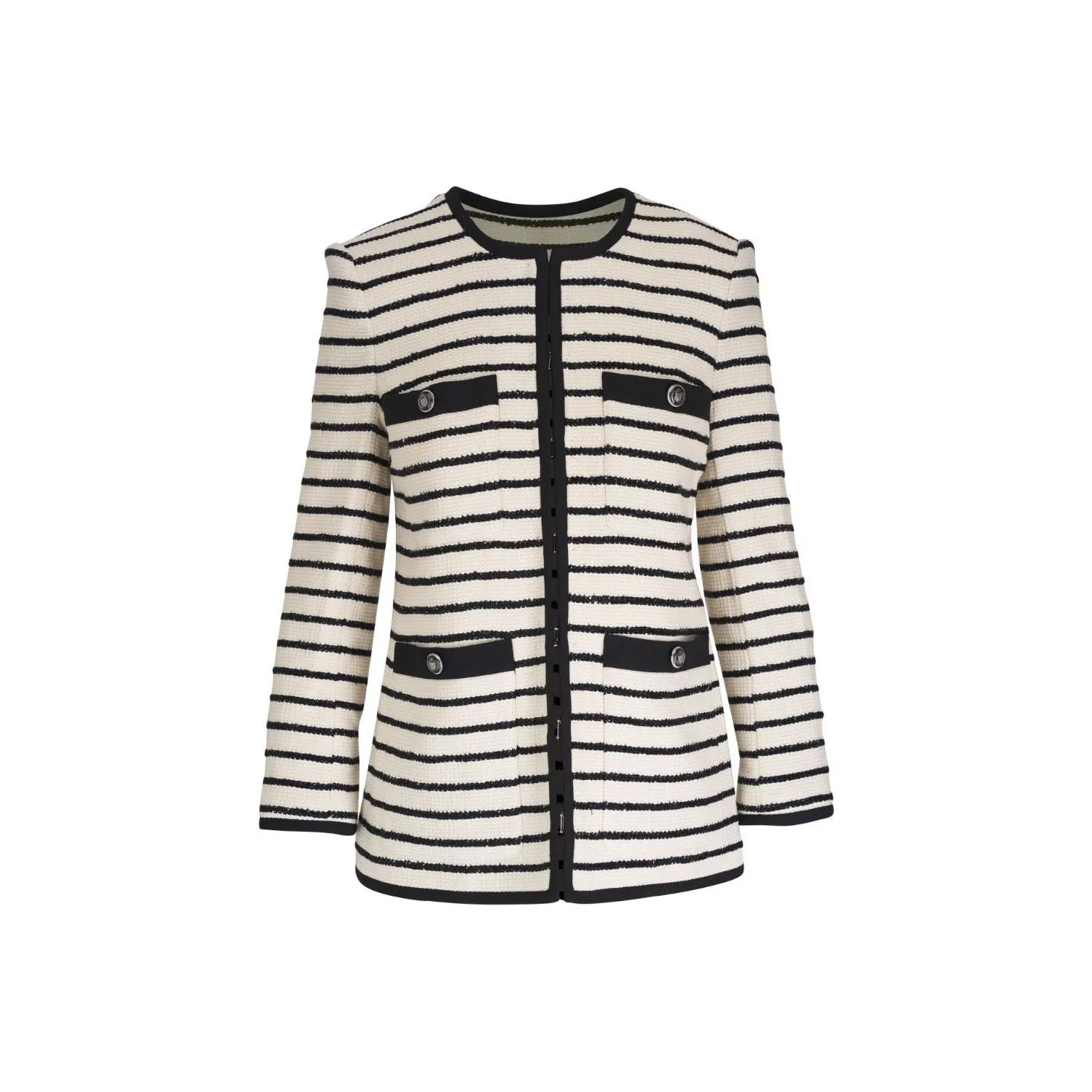 Veronica Beard Striped Collarless Blazer