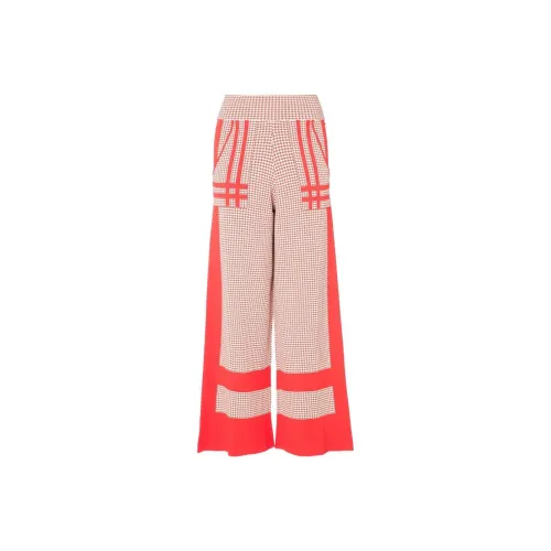 Temperley London Бежево-красные Женские Повседневные Брюки