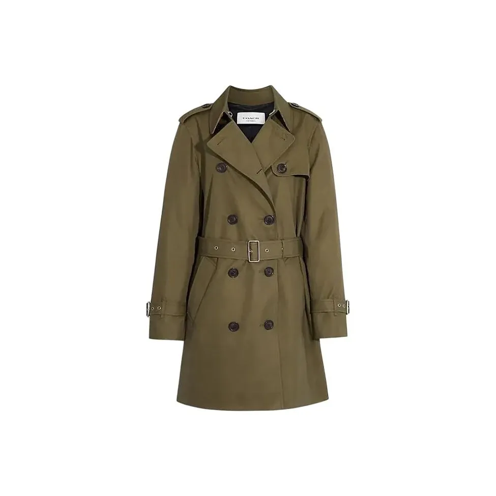 COACH SS24 Тренчкот Женские Темный Ферн Зеленый