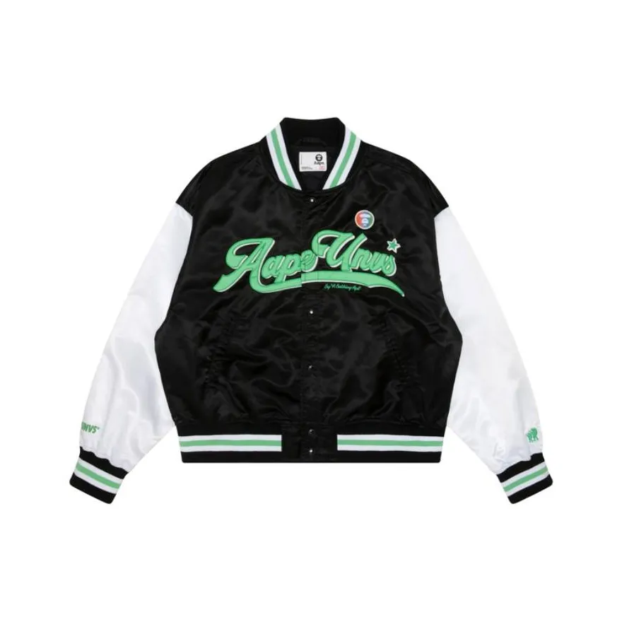 Aape Logo appliqué Colour block Bomber Jacket