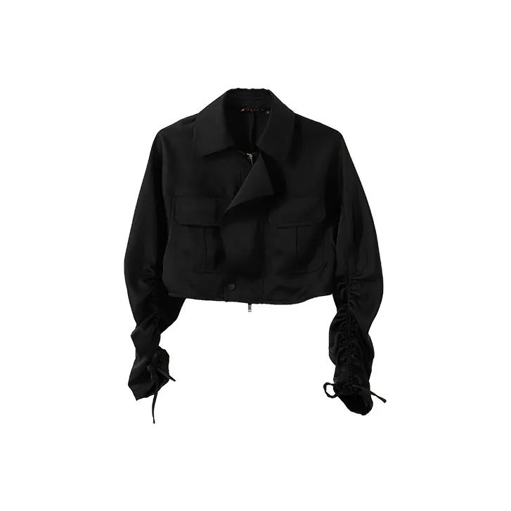 YUMOMO STAR Элегантное черное женское короткое пальто