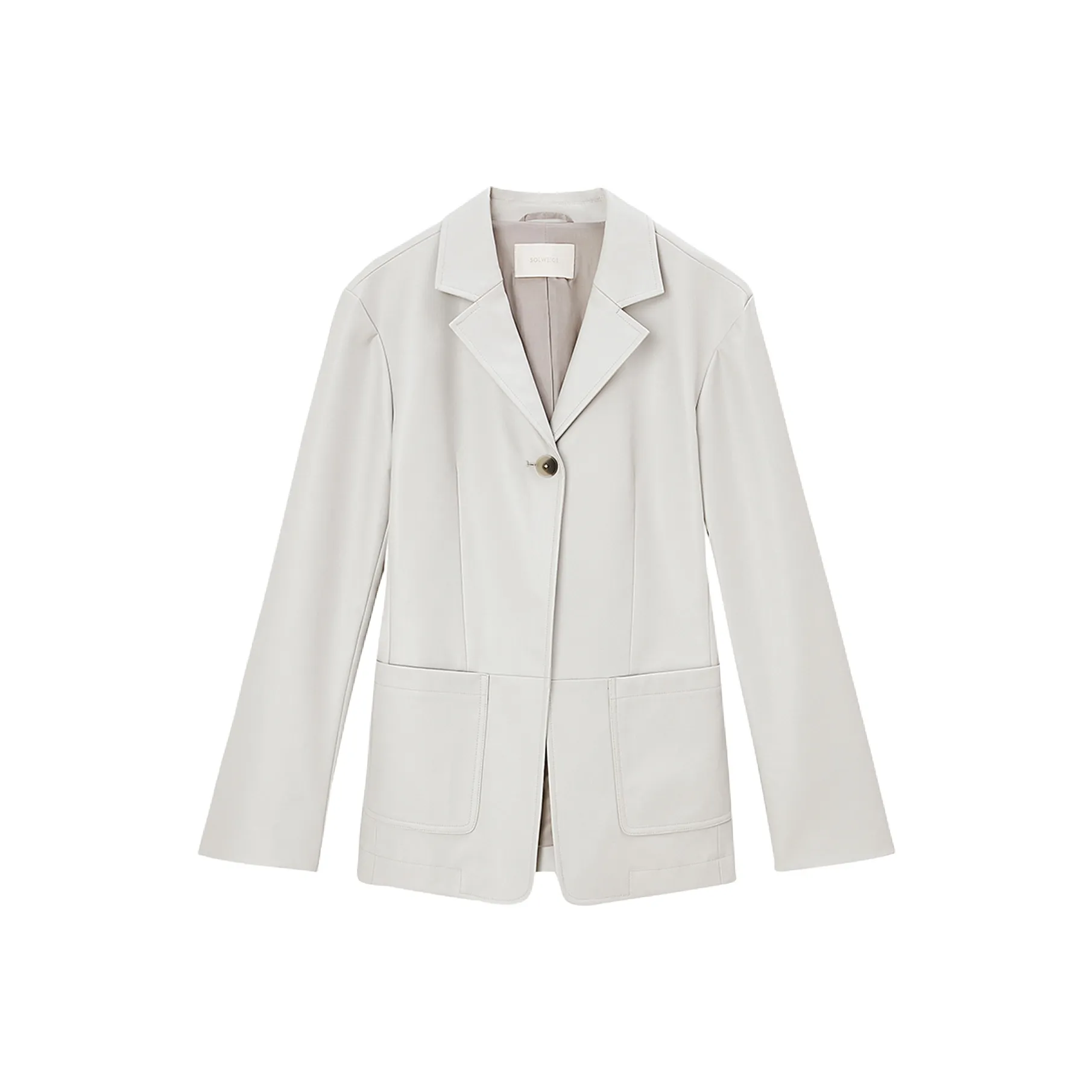 SOLWEIGE Кожа Куртка Женская Серебряная Серый