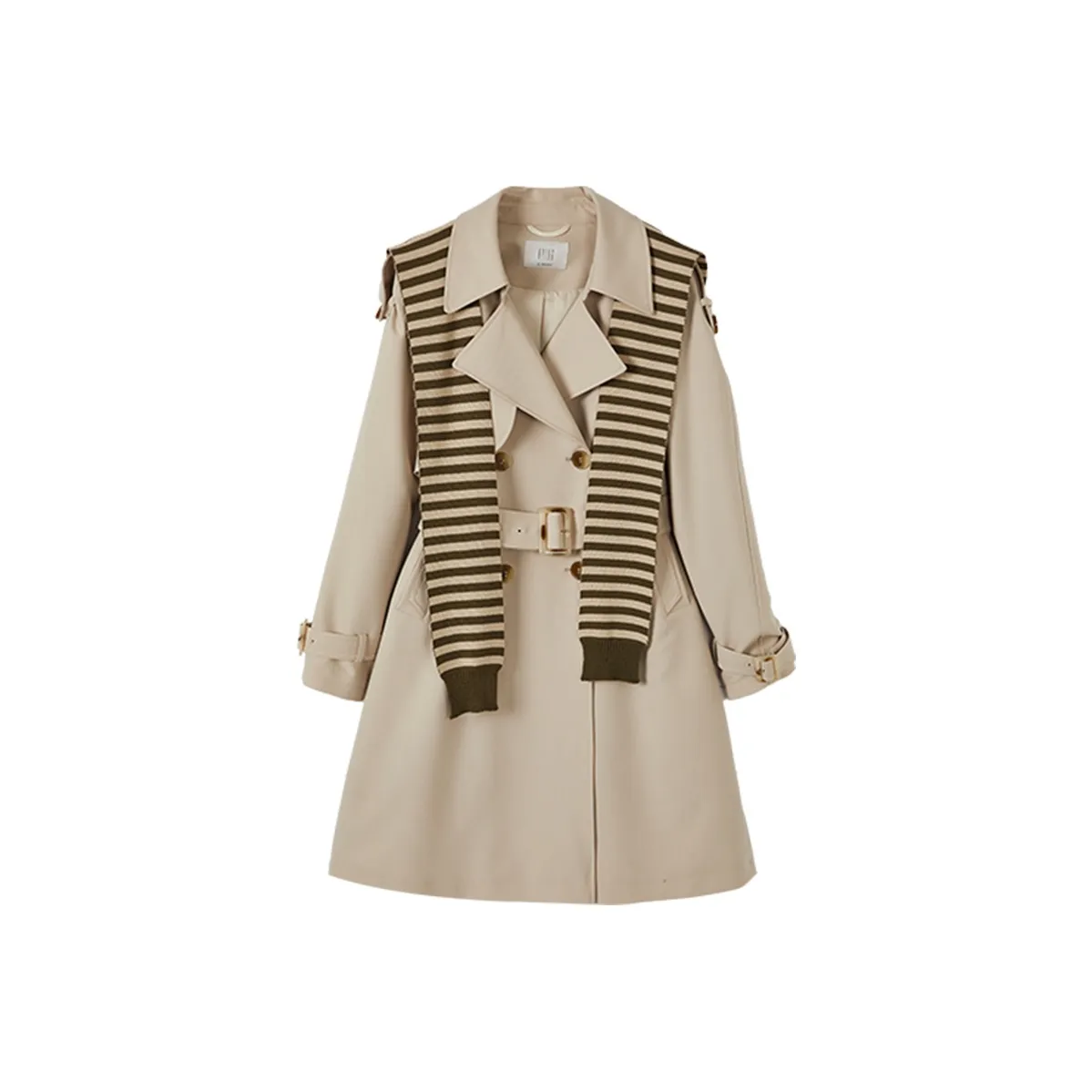 XIANGYING Trench Coat Women's Beige
