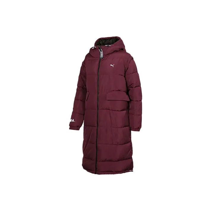 PUMA Хлопковый пуховик Зимний Женский Бордовый