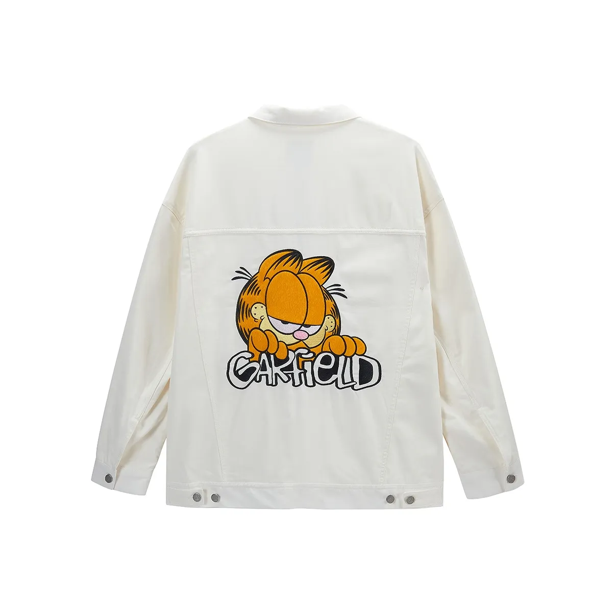 Fun x Garfield Loose Fit Denim Jacket Women's White