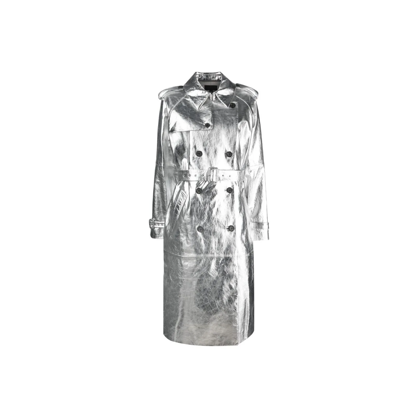 NILI LOTAN Leather Jacket Women's Silver