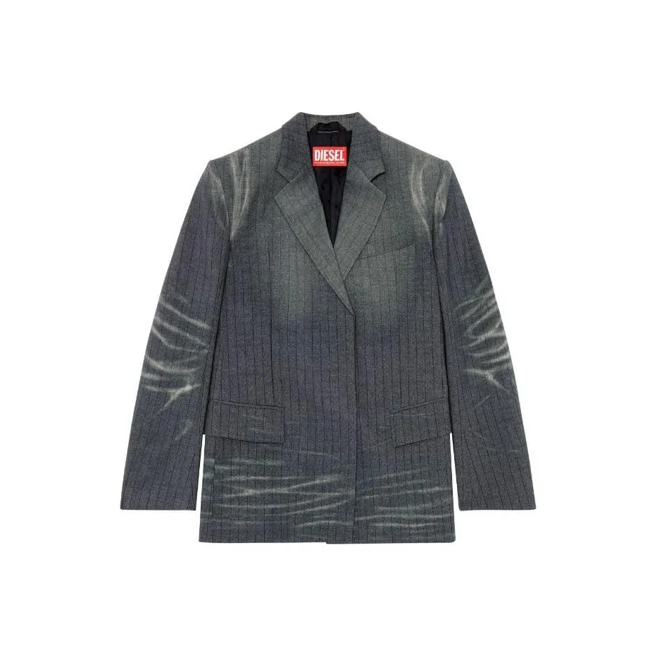 DIESEL G Kess Whiskering Effect Striped Long Sleeved Blazer