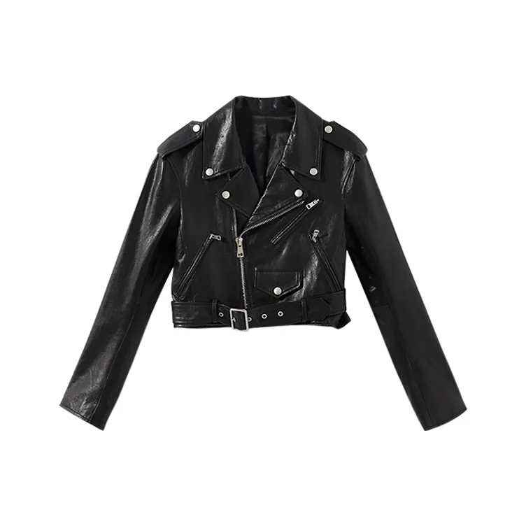 YUMOMO STAR Leather Jackets Women's Black