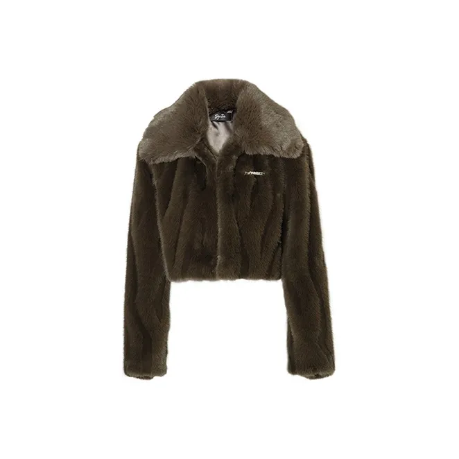 JYOSEI Вельвет Feel Пальто Женское Коричневый Зеленый