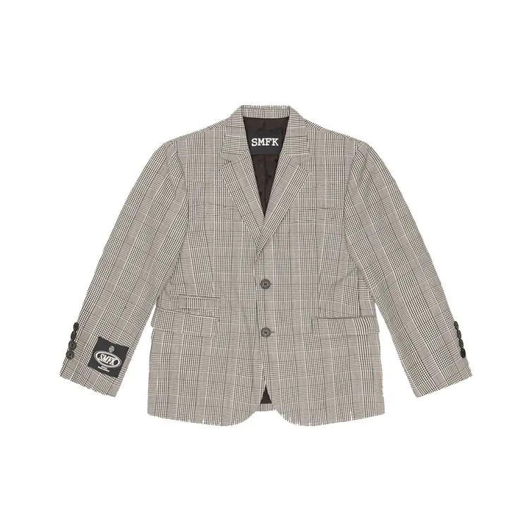 SMFK Business Suits Unisex Gray Plaid