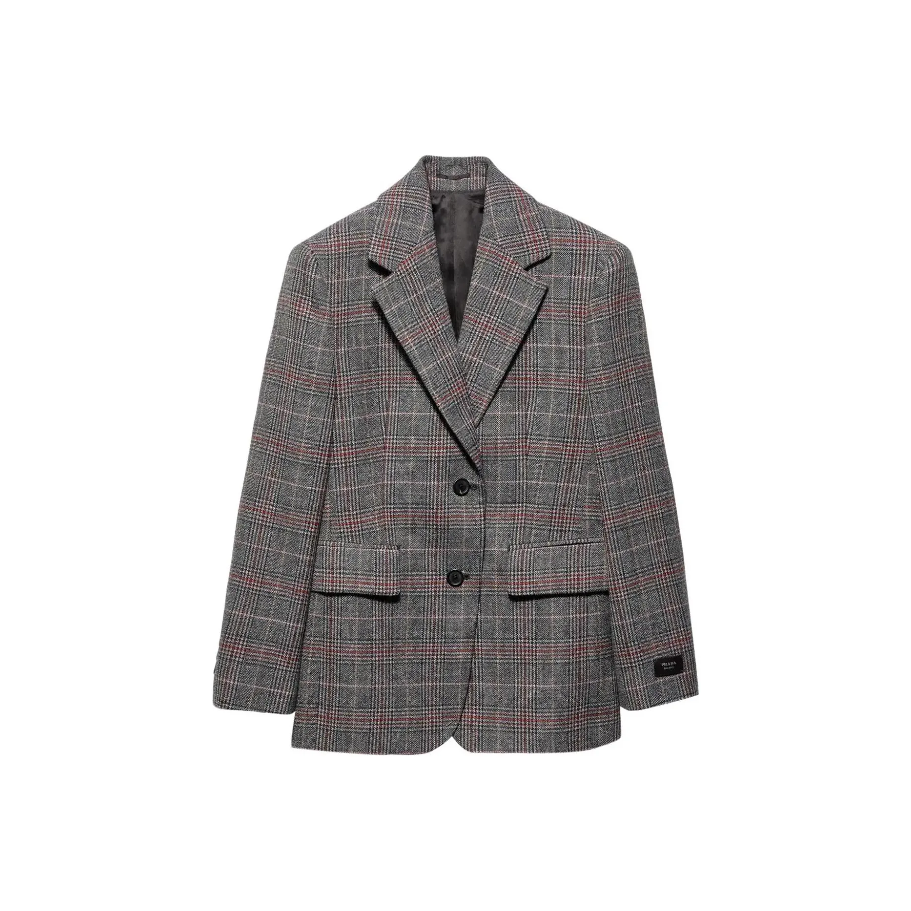 PRADA Single Breasted Houndstooth Blazer