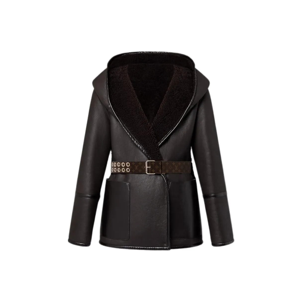 Lv Signature Short Reversible Wrap Coat