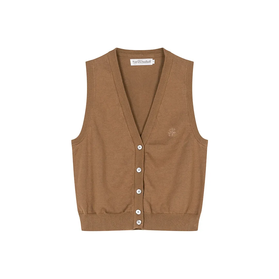 Tokyo Season Жилет Женские Коричневый