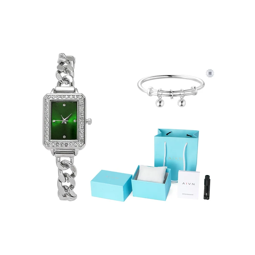 AIVN Утончённый CHANEL Inspired Кварцевый механизм Сплав Ремешок Часы Женские часы Зелёный циферблат