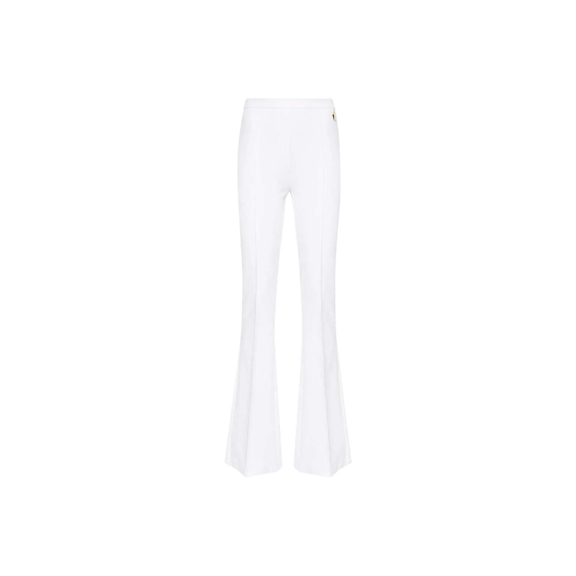 Elisabetta Franchi Logo Charm Stretch Palazzo Trousers