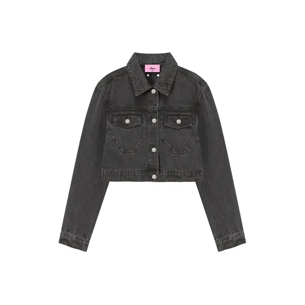 CHUU Черный Серый Женские Джинсовые Куртки