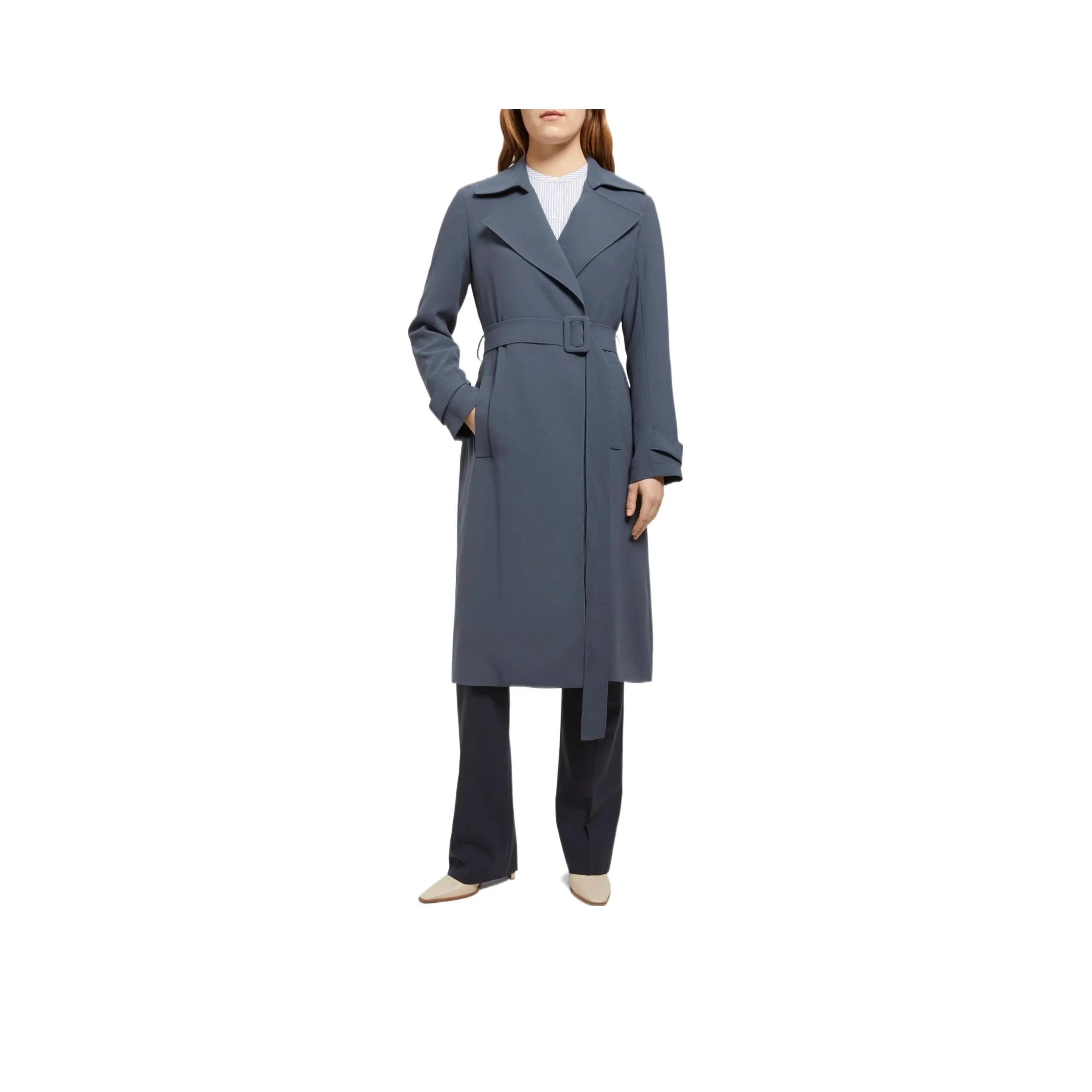 Theory Серый Женский Тренч