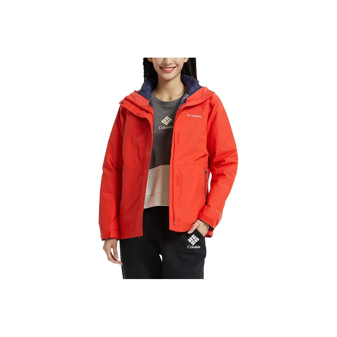 Columbia Водонепроницаемый Ветрозащитный Устойчивый к истиранию Теплый ветровка Женский Красный