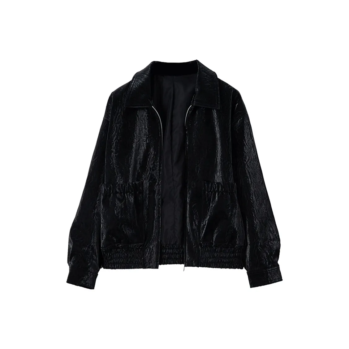 SOON FLOWER Leather Jacket Women's Black