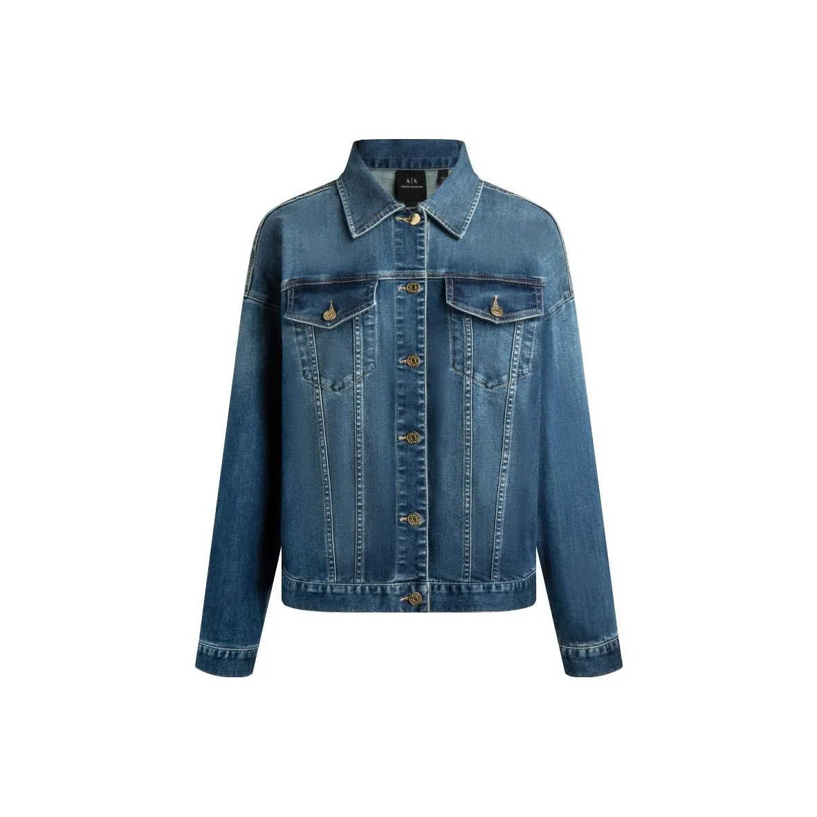 ARMANI EXCHANGEAE SS22 Denim Jacket Women's Dark Denim Blue