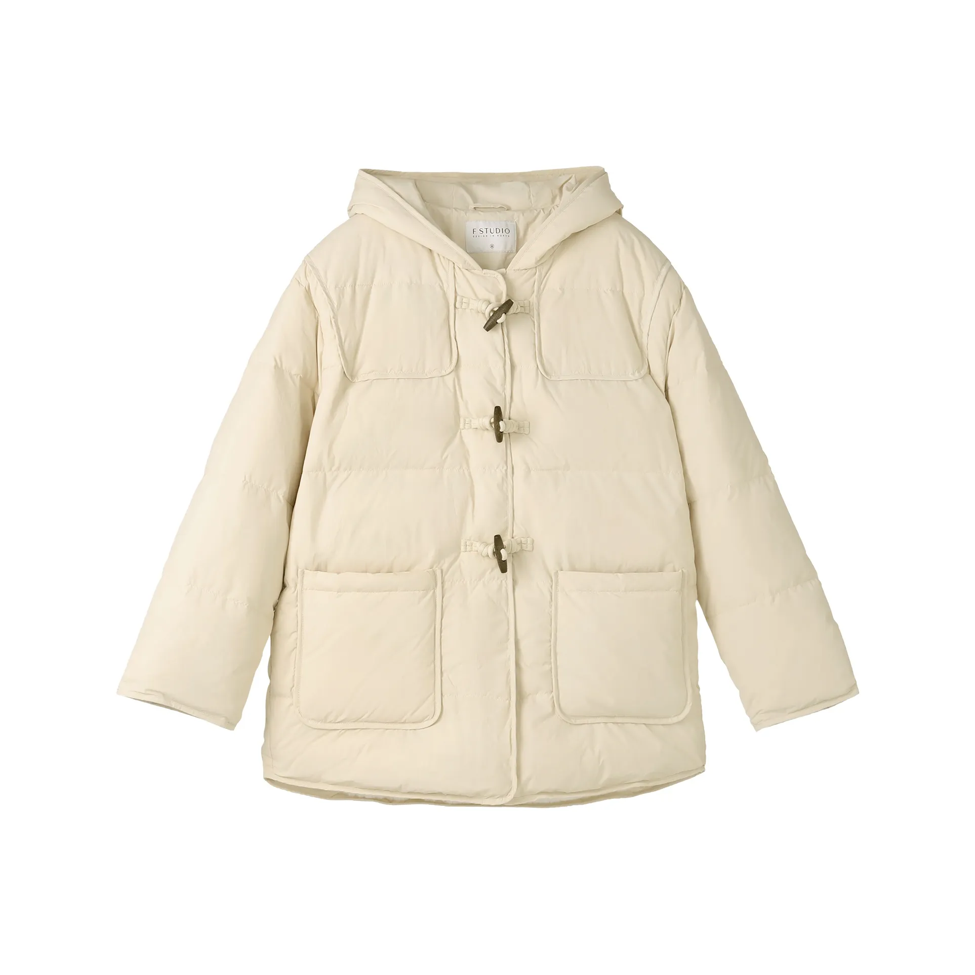 Fstudio Fall And Winter Korean Petite Warm Denim Button Down Jacket Coat Women's Light Yellow