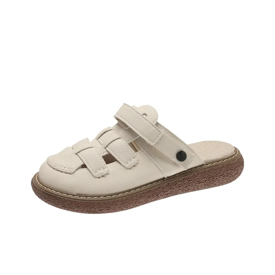 Luji Резиновая подошва Домашние тапочки Женские Бежевые