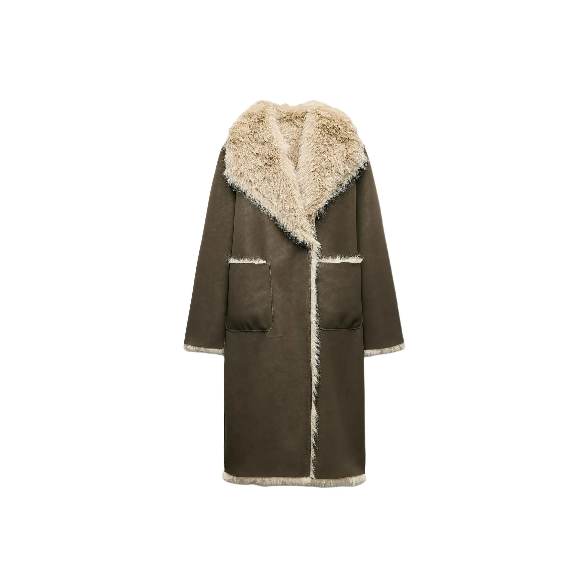 ZARA Coats Women's Brown/Dark Taupe
