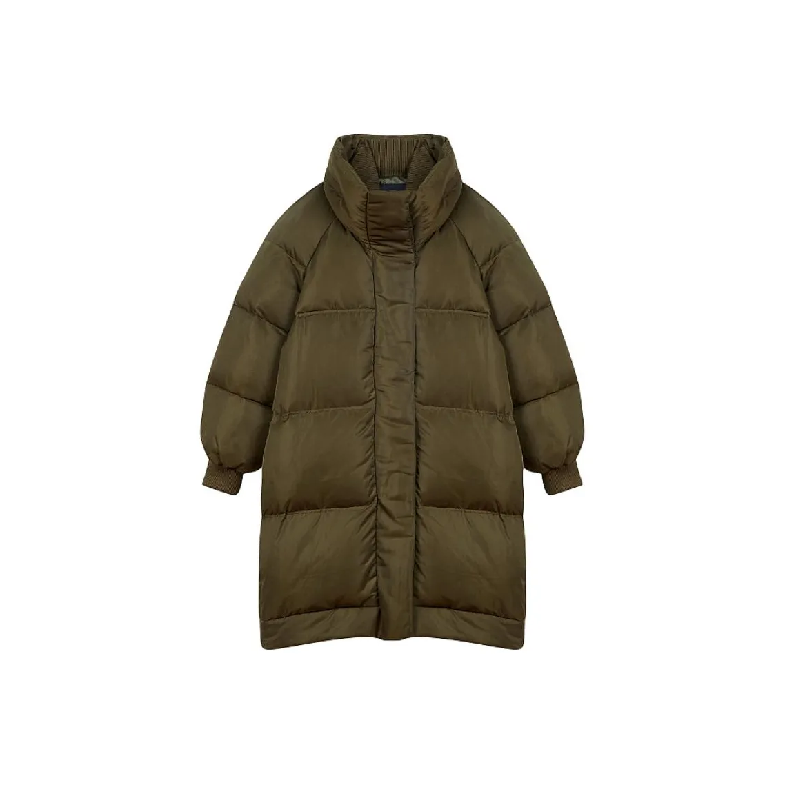 Maje Хлопковый пуховик женский хаки
