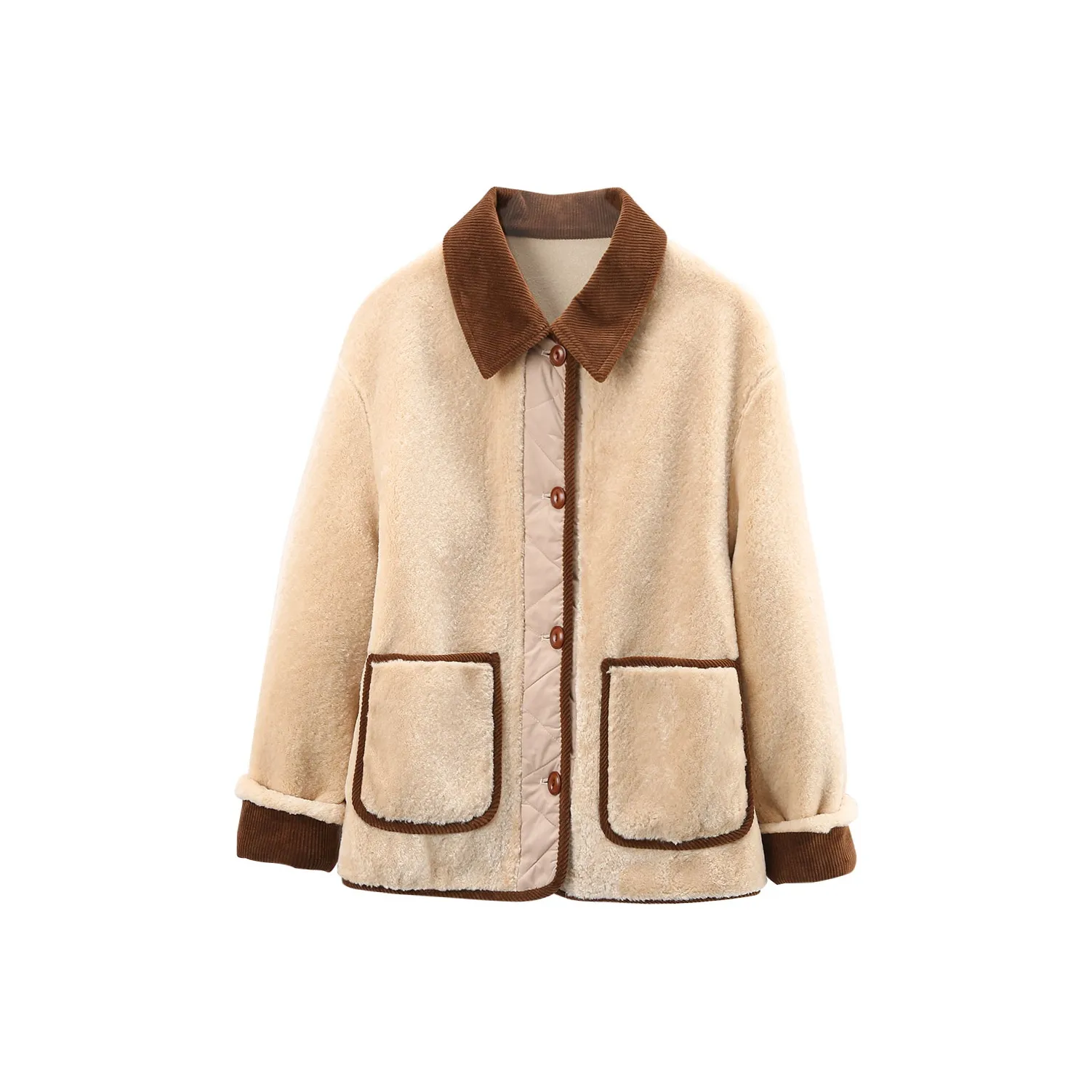 A Paradise For Awakening Кожа Куртка Женская Бежево-Абрикосовая