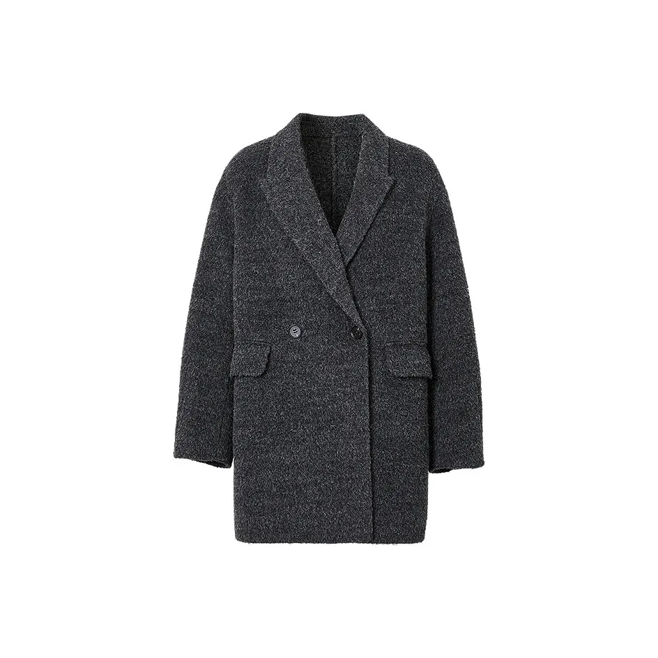 Hopeshow Пальто Женское Темно-Серое