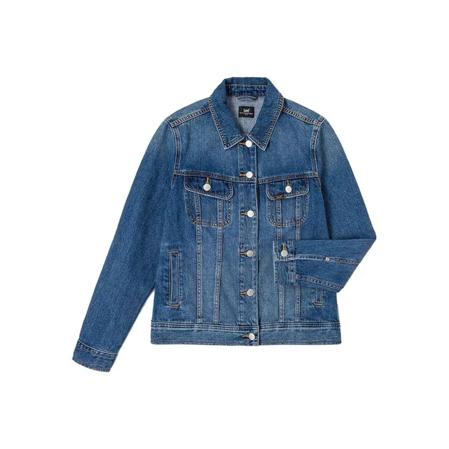 Lee Denim Куртка Женская Средняя Темно-Синий