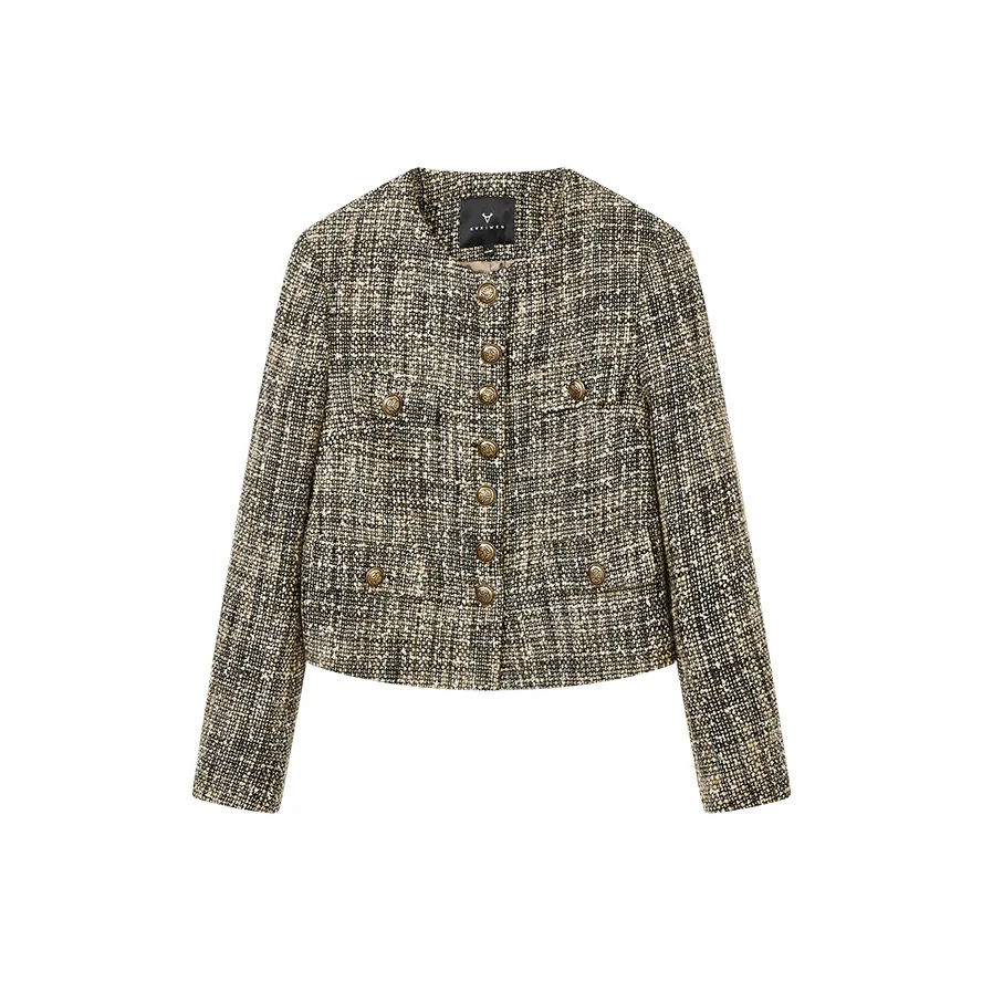 Yu Qianwen Укороченная куртка женские оливково-зеленый