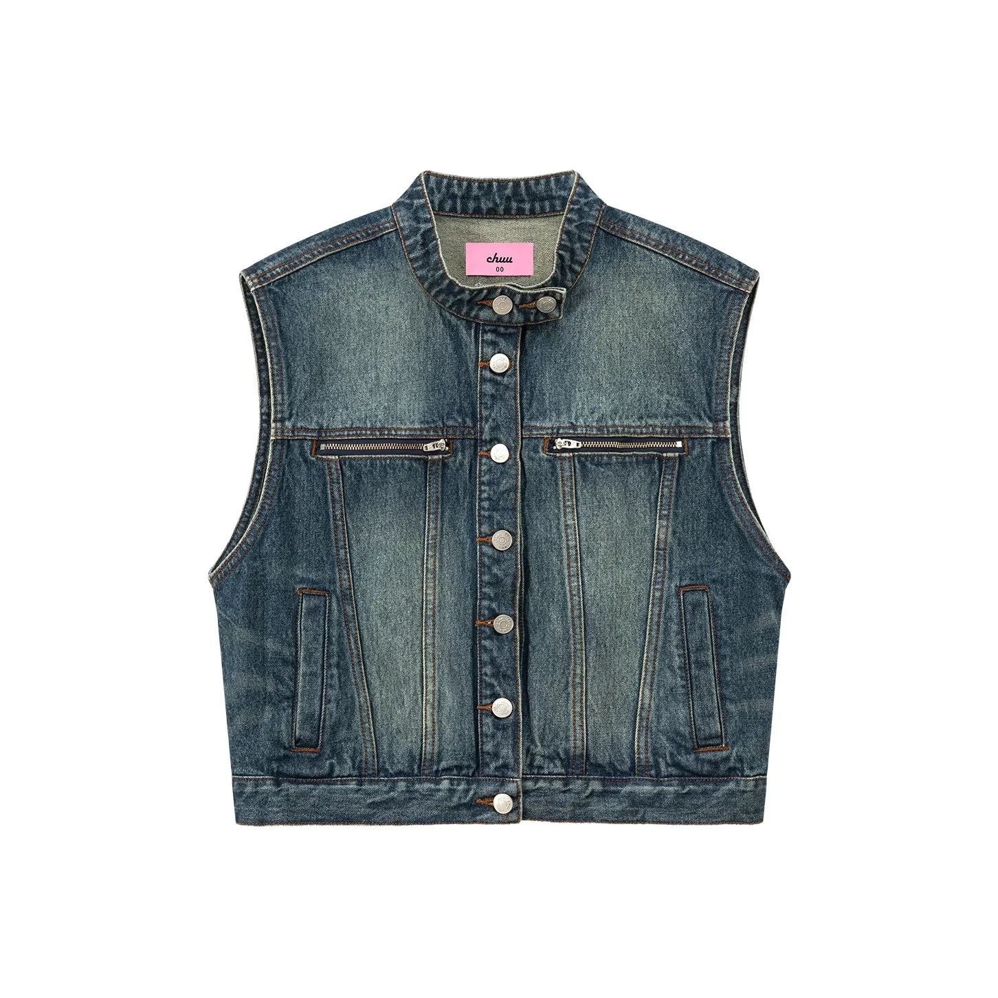 CHUU Джинсовый синий Женские жилеты