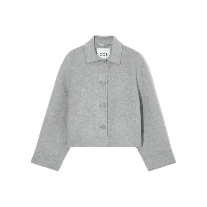 COS Светло-серый Женское короткое пальто