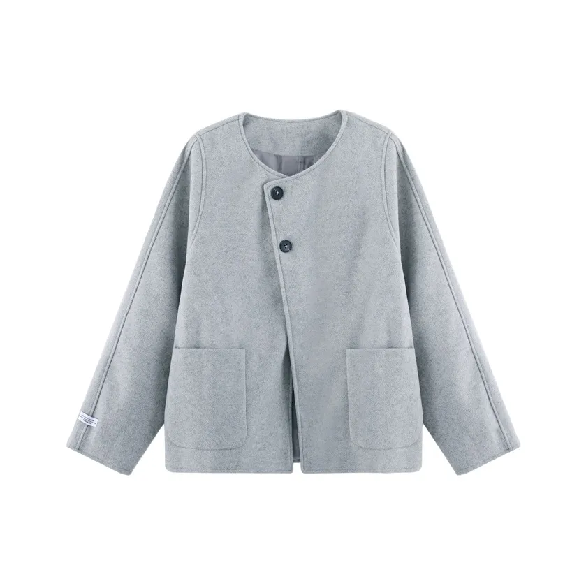 PAZZO Cropped Coat Women's Gray PAZZO Укороченное пальто женское серого цвета