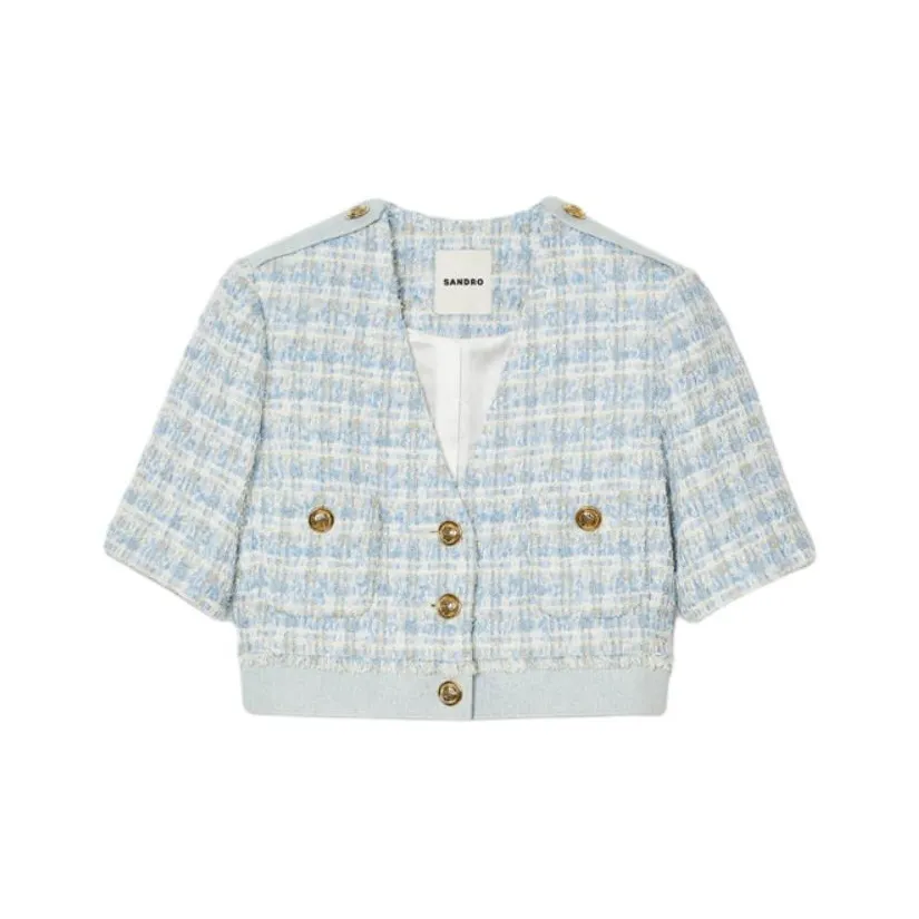 Sandro Cropped Jacket Women's Multicolor Сандро Укороченная Куртка Женская Многоцветная