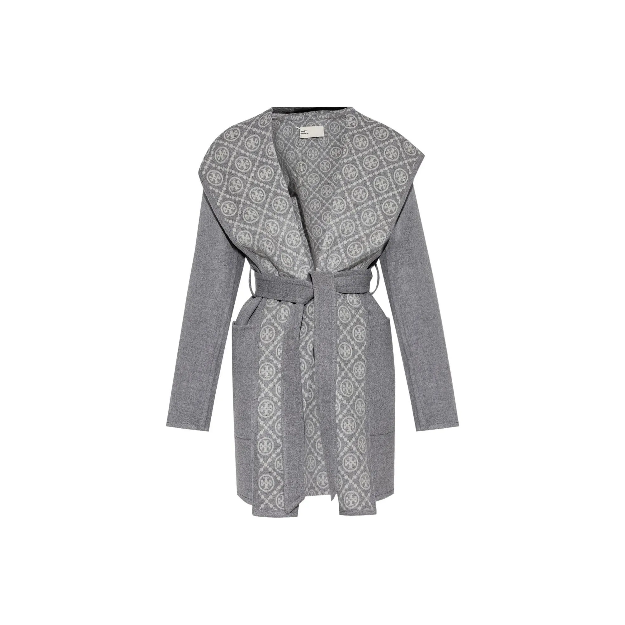 TORY BURCH Hooded Tied Waist Coat