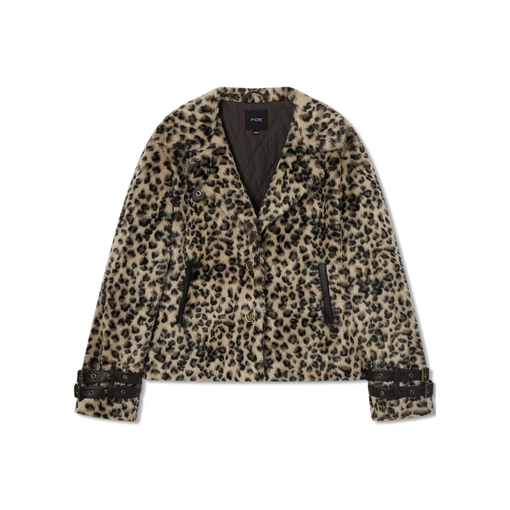 I'M ONE Cropped Jacket Женская с леопардовым принтом