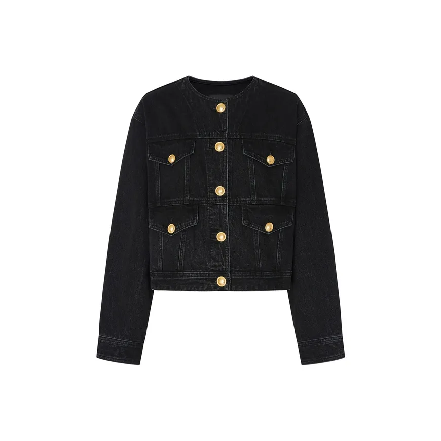 MO&CO Denim graphic Jackets Women's Denim Black