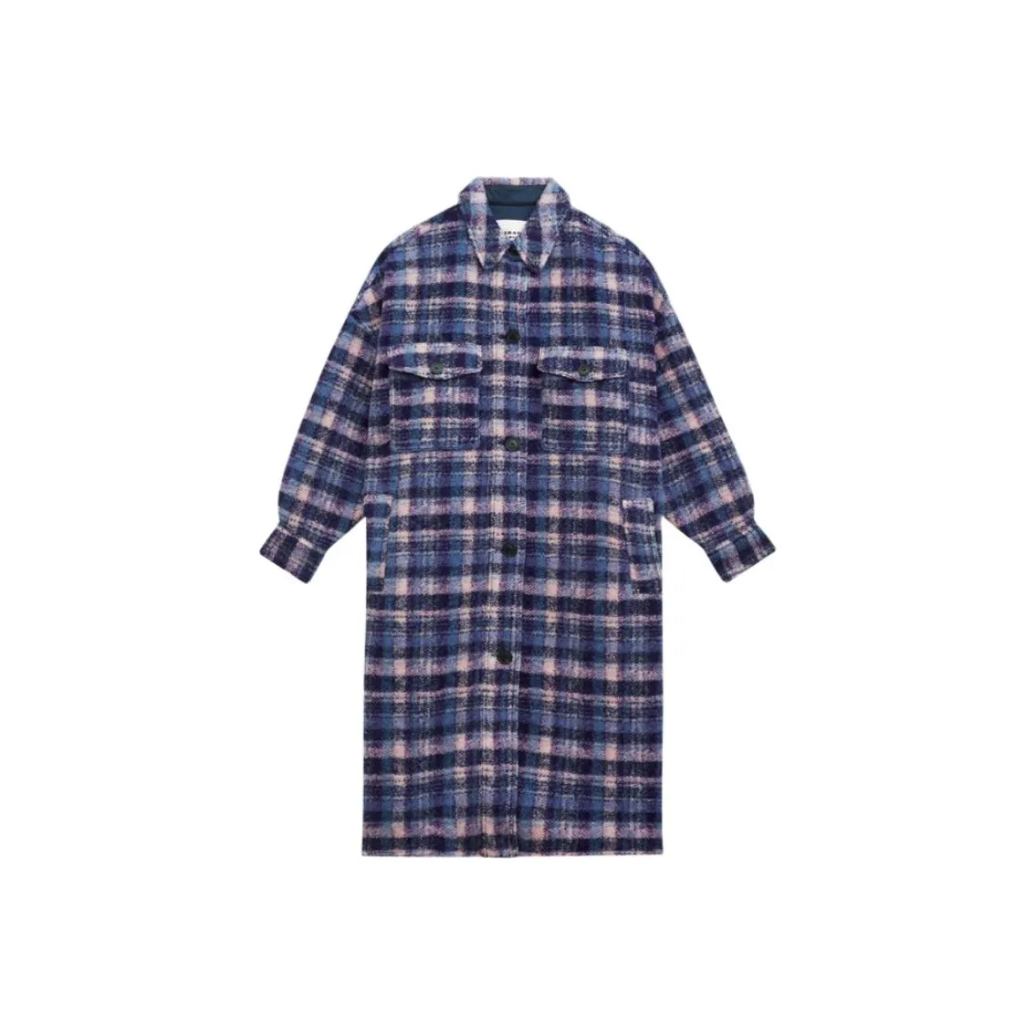 L Occitane Almond Oil Long Sleeved Checked Coat