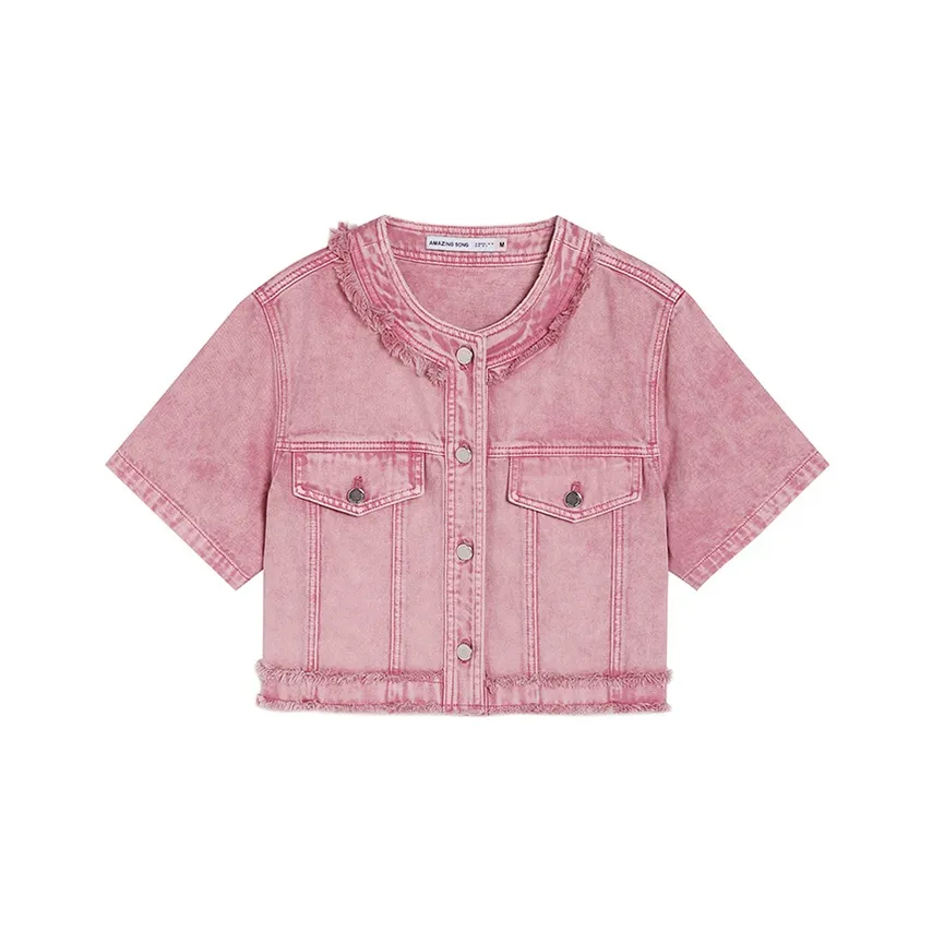 AMAZING SONG Джинсовая куртка Женская Розовая