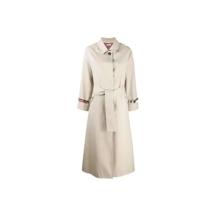 THOM BROWNE Waterproof Twill Raglan Trench Overcoat