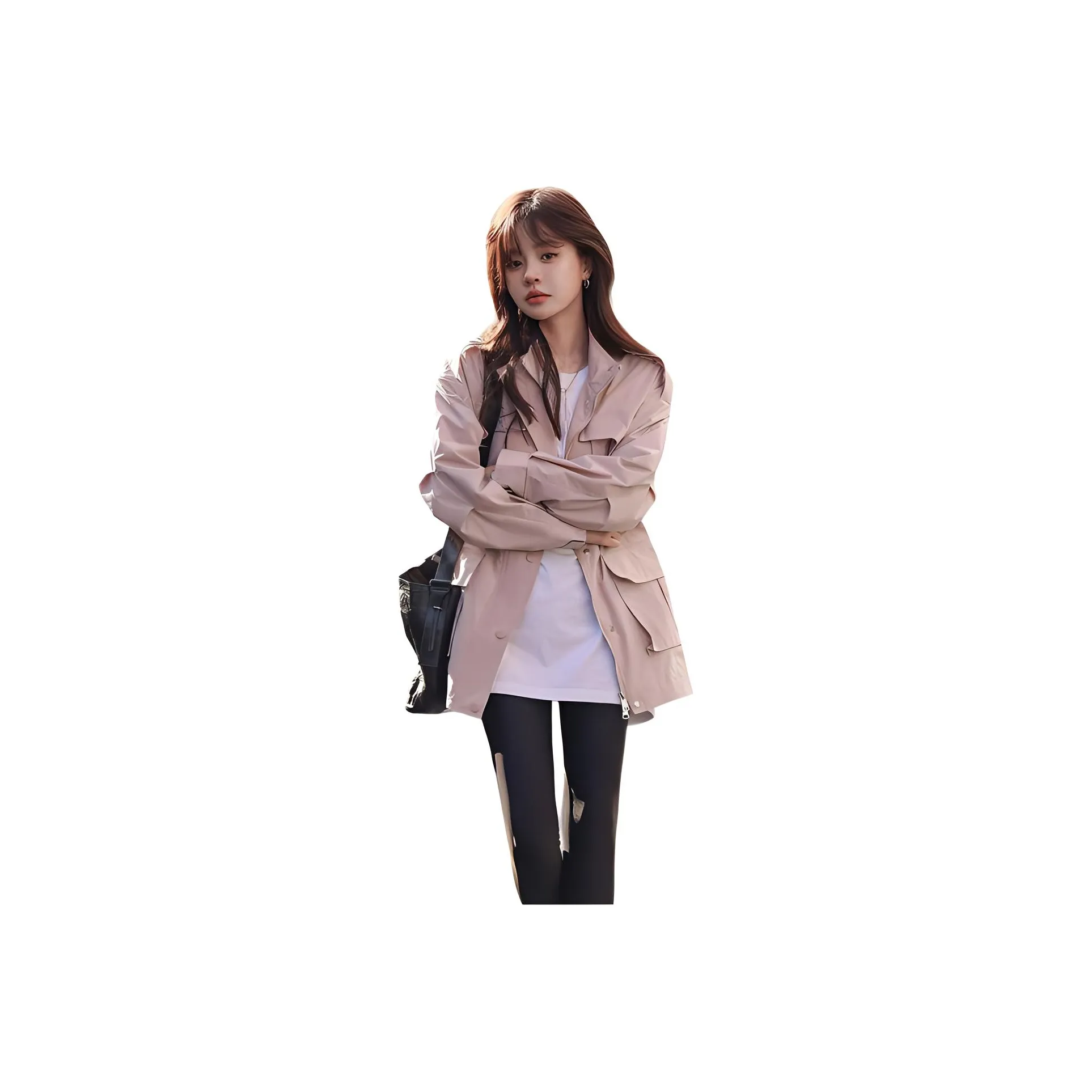 Mt Trench Coat Women's Leather Pink