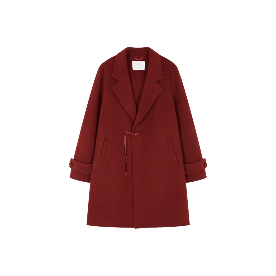 Mo Han Yi Mei Coats Women's Burgundy