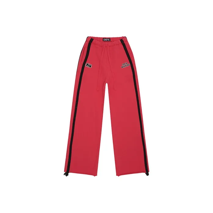 SMFK SS23 Knitted Sports Pants Women's Vintage Burgundy